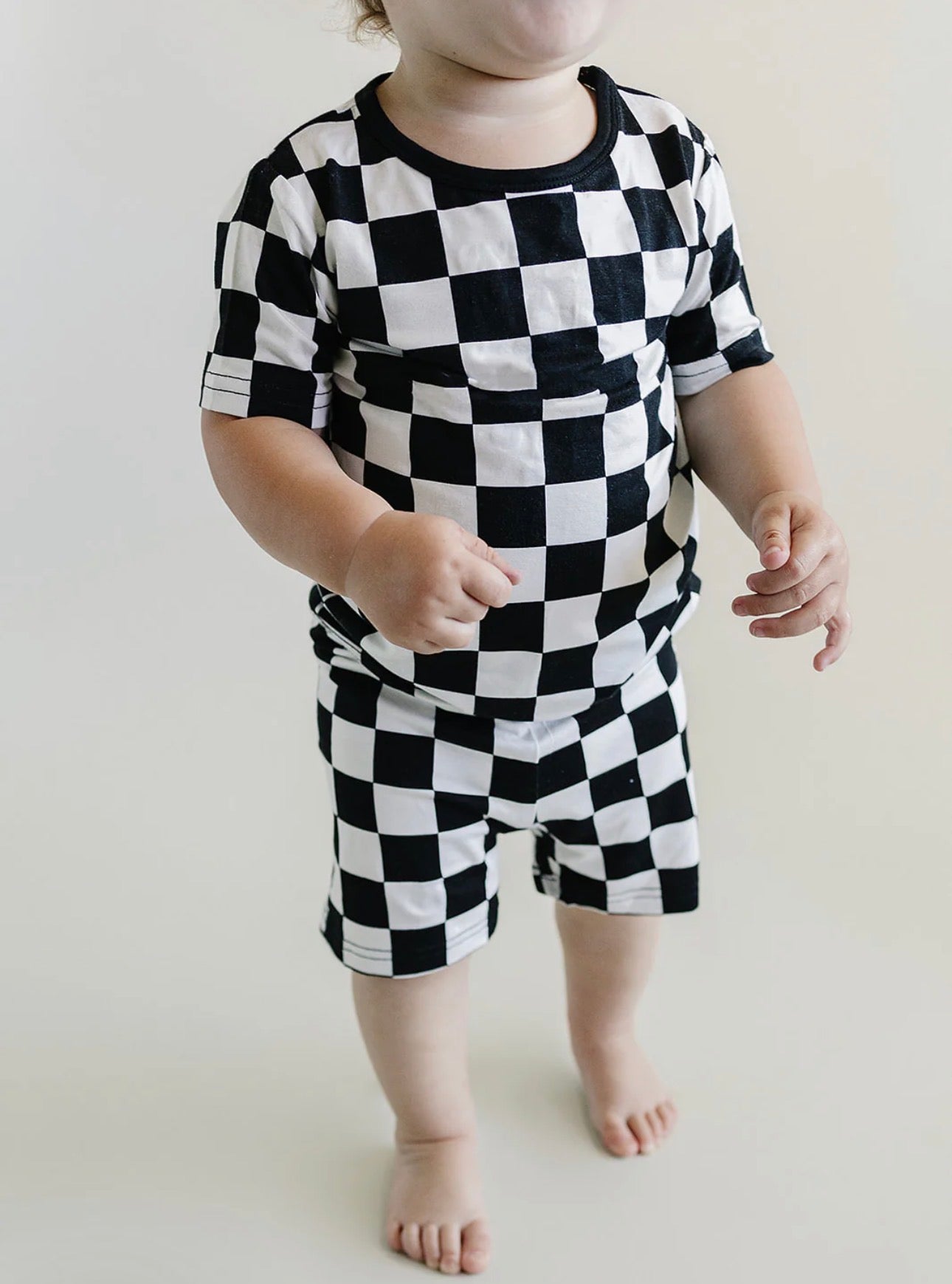 Bamboo Two Piece Set | Black Checkered