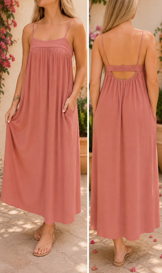 Blush Breeze Midi Dress
