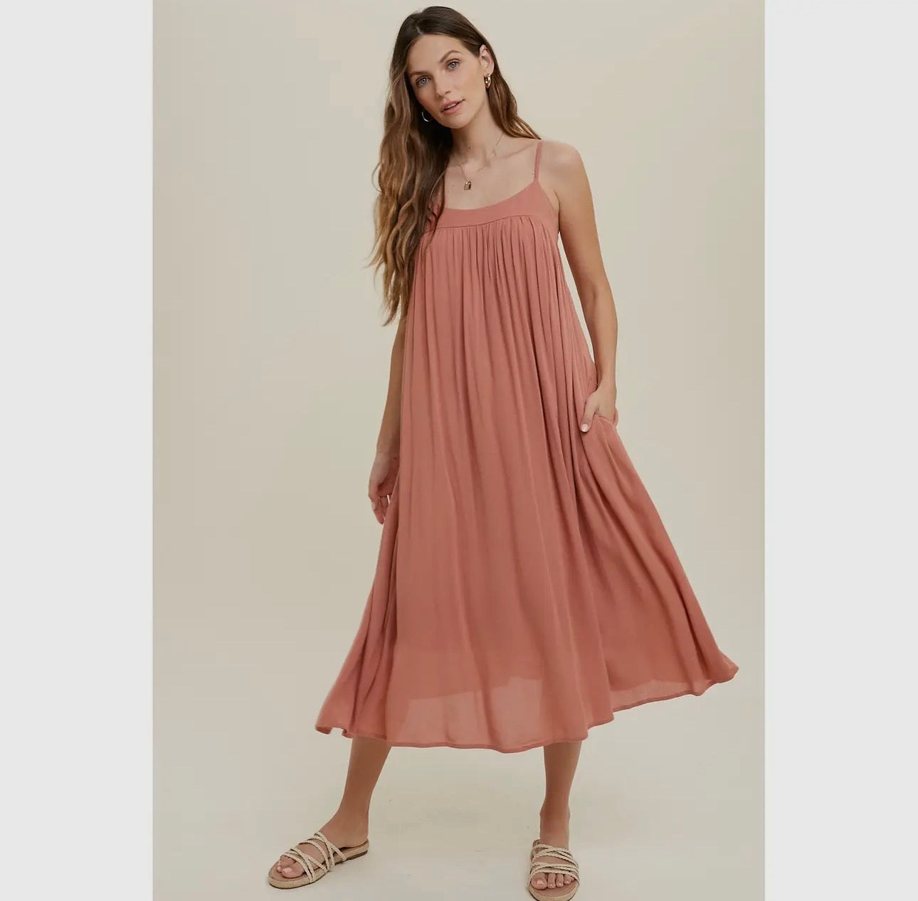 Blush Breeze Midi Dress
