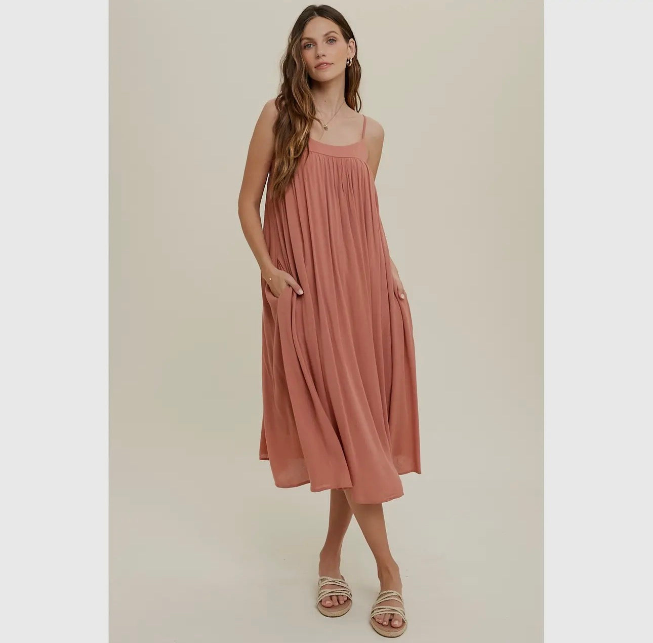 Blush Breeze Midi Dress